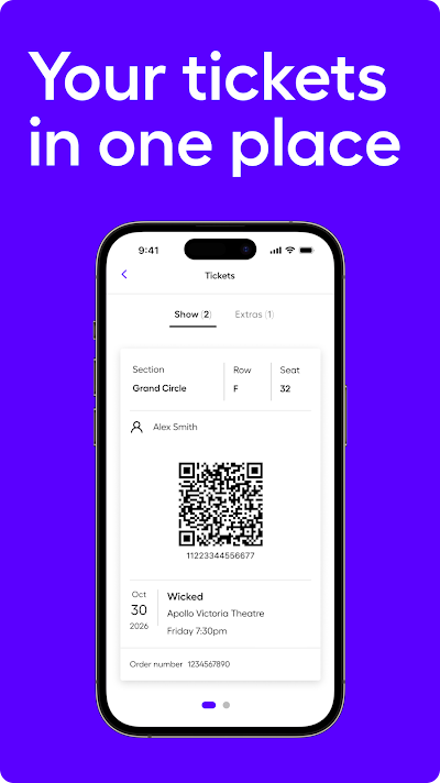 ATG Tickets app showing tickets and QR code